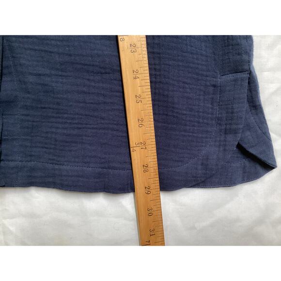 J.Jill Cotton-Gauze Split-Hem Tunic size S navy - Picture 5 of 7